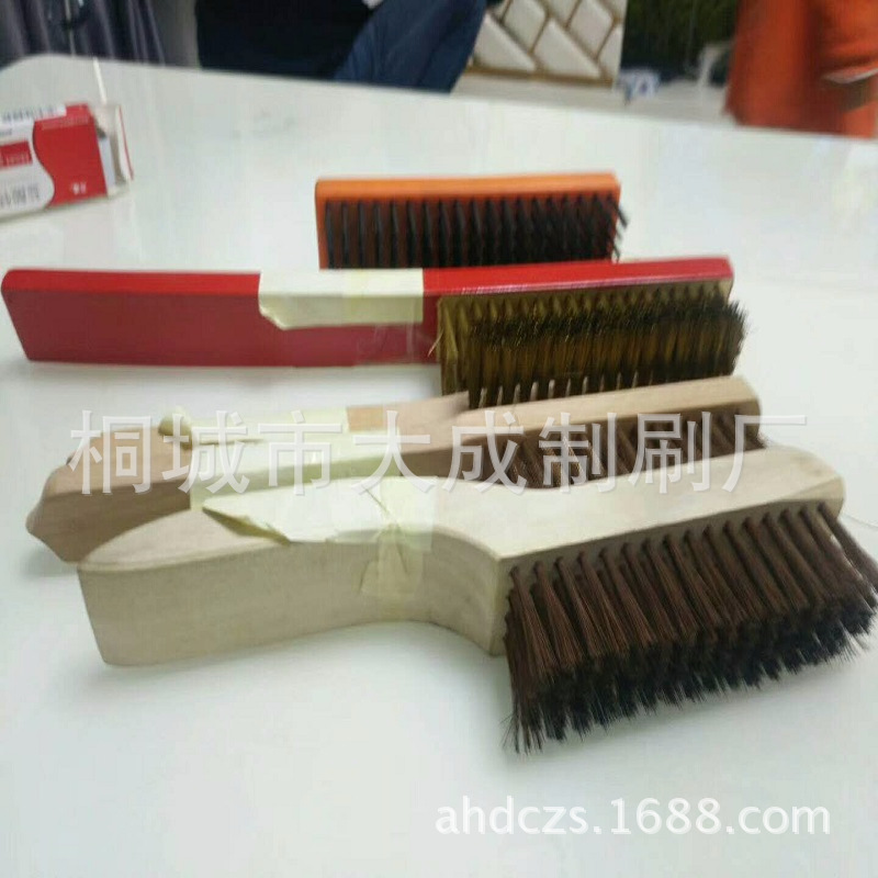 大成制刷供应木柄把钢丝毛刷 竹木板刷 猪鬃毛刷 木头条刷子 竹柄