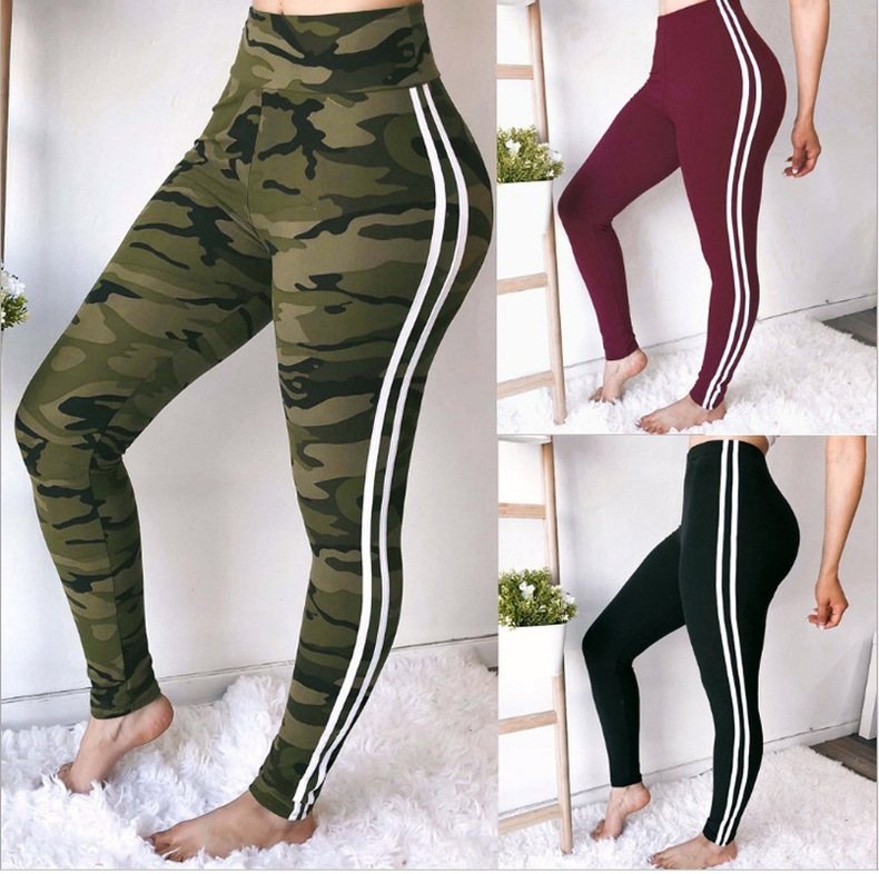 venta caliente belleza delgado camuflaje yoga pantalones leggings NSKX6222