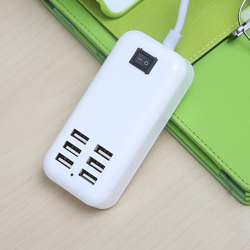 6 usb Platoon and insertion Multi-port charger Mobile 6 intelligence fast Charger multi-function travel Charging head