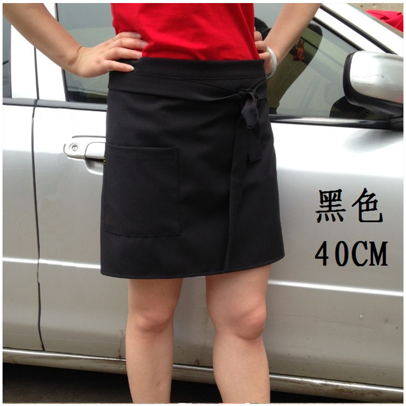 Medio-longitud chef camarero delantal corto Hotel café restaurante cocina media cintura hombres y mujeres coreano personalizado