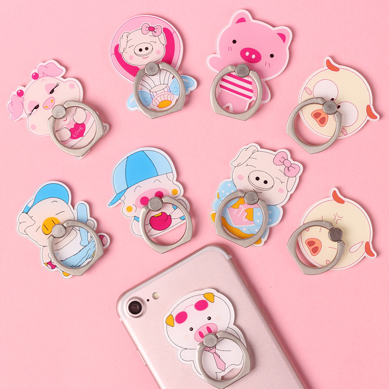2019 New Year Piglet Ring Buckle Mobile Phone Bracket Strong Adhesive Ring Bracket Custom Shaped Stereo Bracket
