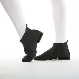 高端EVA大底女式形体爵士鞋免系带弹力口舞蹈鞋帆布现代舞爵士靴