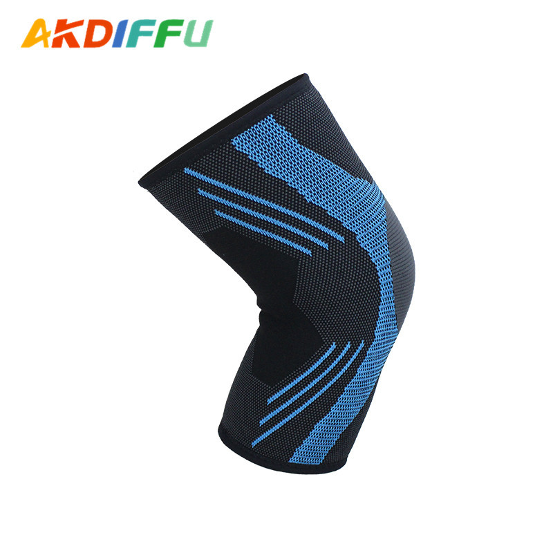 Fábrica al por mayor de cuatro lados elástico deportes rodillera de punto de nylon pierna pad presión rodillera baloncesto rodillera artículos deportivos