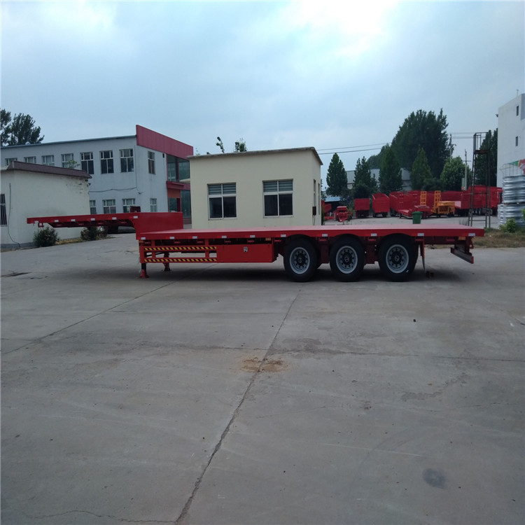 宽鹅头平板挂车规格有13.75米3米宽12米侧翻半挂车结构尺寸