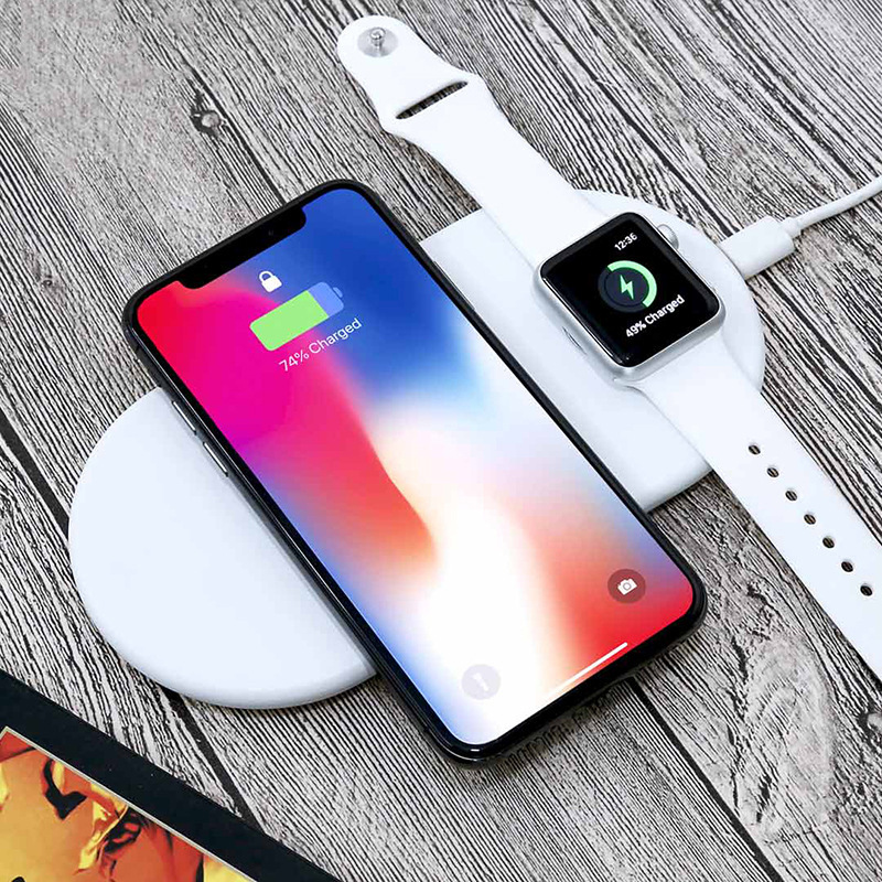 X8 Wireless Charger qi Certified Fast Charge 2-in -1 i-watch Watch for Apple 8 for iPhoneX