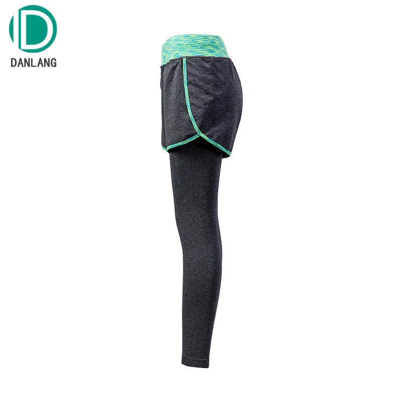 Custom Autumn and Winter New Yoga Pants Women's High Waist Quick-drying Fake Two-piece Fitness Pants Tight Running Fitness Pants