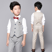 童装男儿童西装新款西服时尚春秋季韩版学生花童马甲两件套