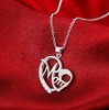 Necklace heart shaped, chain for key bag  with letters for mother, Amazon, wholesale