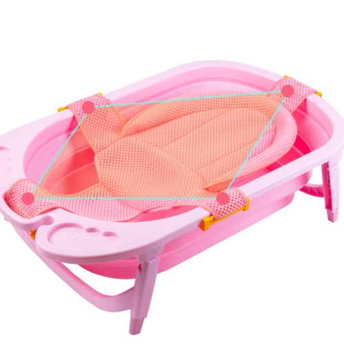 Baby bath net cross non-slip baby bath net newborn bath artifact mesh pocket bathtub rack can be used for sitting and lying down