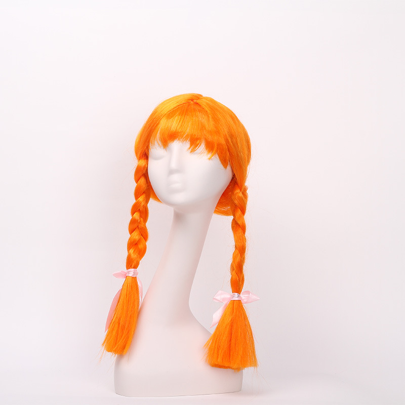 Newlook IMG - 1273 nueva peluca naranja de doble cola de caballo grande peluca de vacaciones
