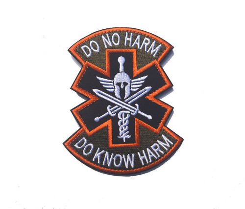 US Medical Badge Embroidered Velcro Badge Armband DO KNOW HARM Don't Hurt Me Nurse Morale Badge