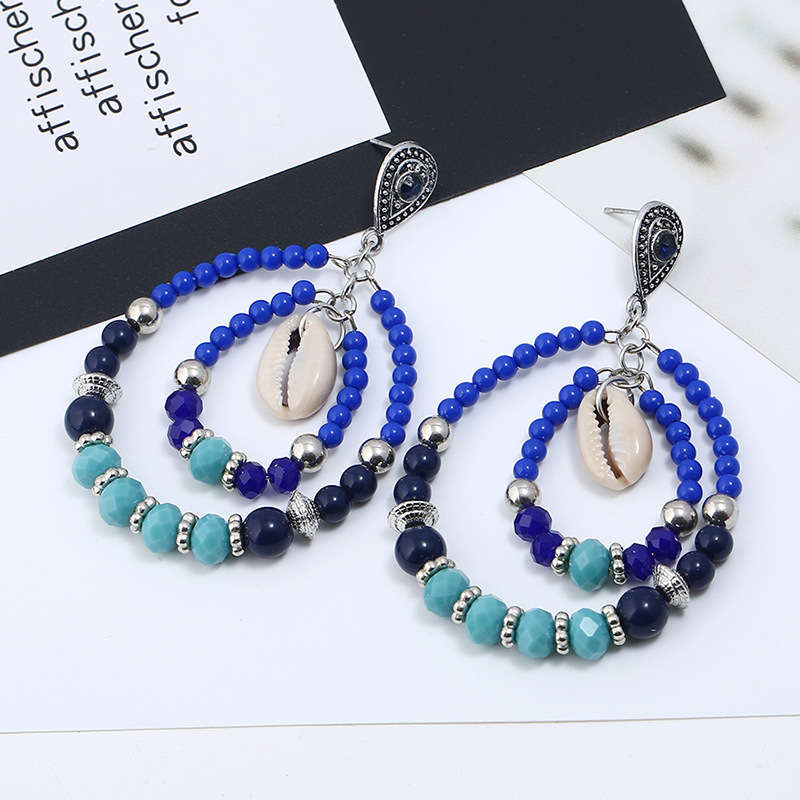 Crystal&CZ Fashion Geometric earring(Ancient gold white) NHKQ1554-Ancient gold white