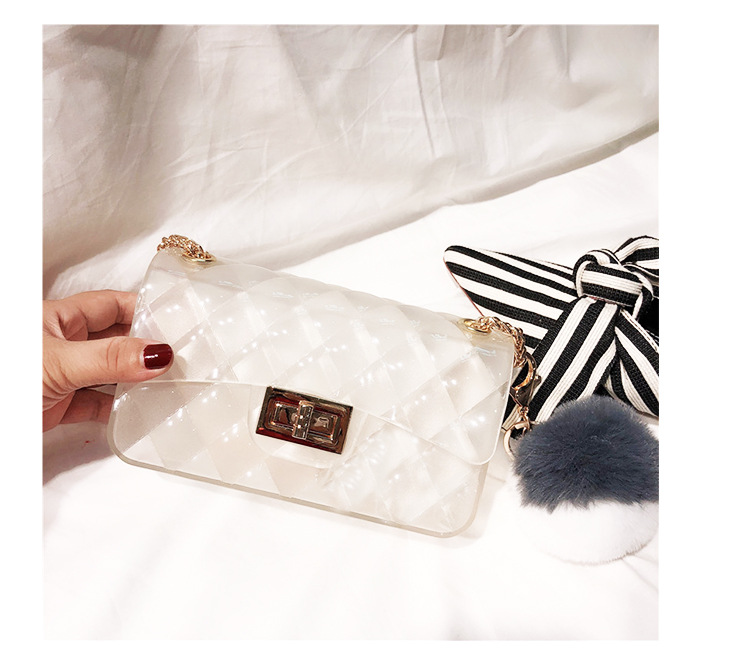 2025 Summer New gradient color jelly bag, ins diamond chain small square bag, single-shoulder crossbody women's bag undefined