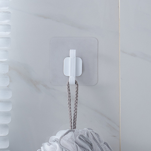 Plastic adhesive wall hooks for hanging towels, small items, hooks with creative design, suitable for kitchen and bathroom, high load-bearing capacity, minimalist, door-mounted hooks