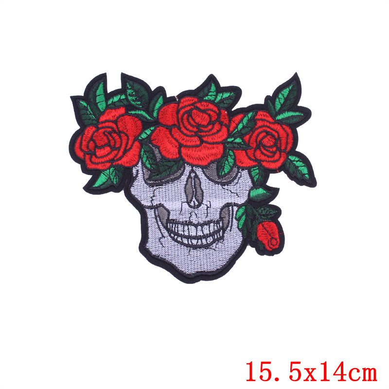Skull Punk Large Back Patch &ndash; Biker & Punk Embroidered Patch