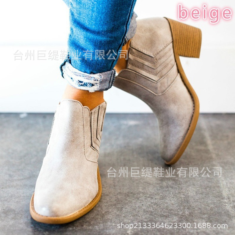 2018 Autumn and Winter Wish Amazon New Thick Heel Women's Shoes Are in Stock and Large Size Women's Shoes for Export