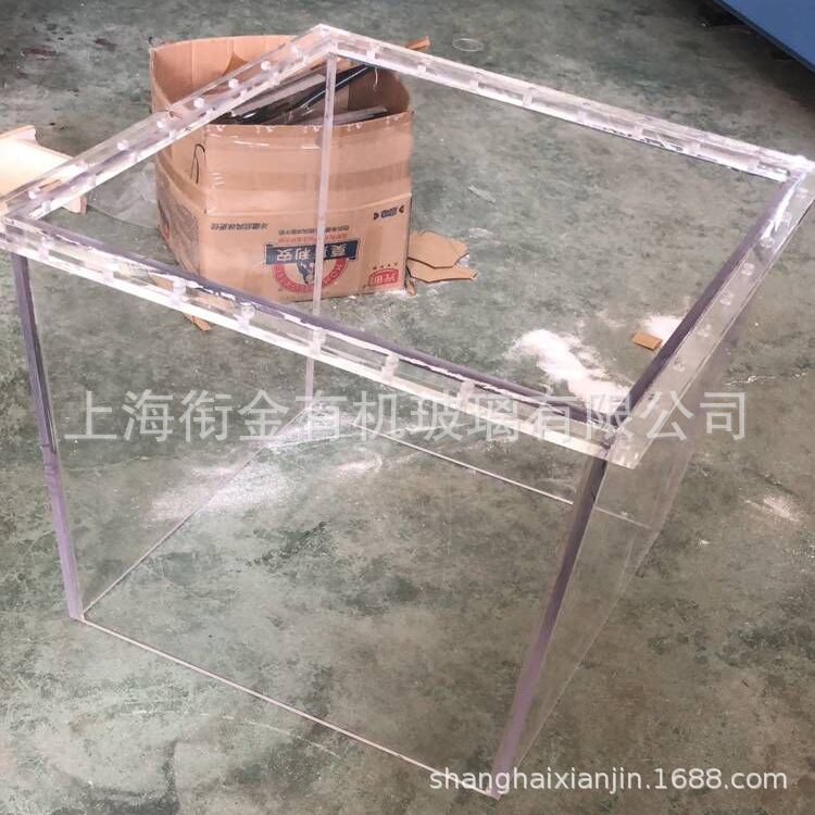 高透明 方形水槽 加方形法兰 水处理箱 法兰 来图加工定制