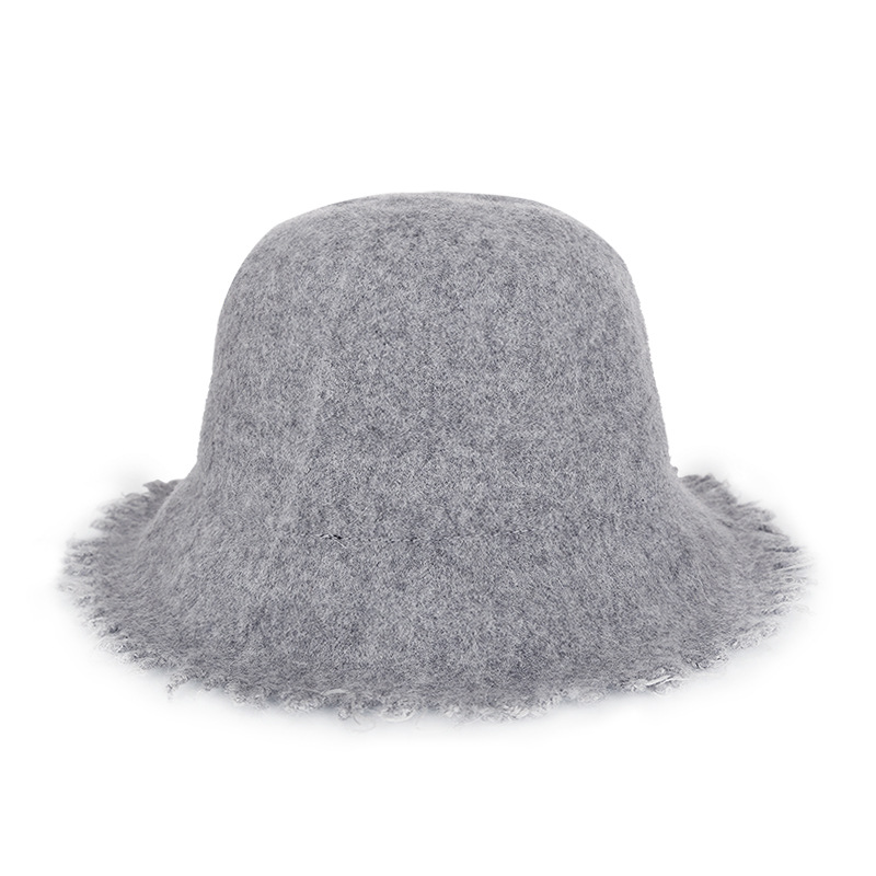 Sombrero Otoño e Invierno de moda cálido y cómodo Cachemira borla de las mujeres sombrero de pescador plegable todo partido cuenca sombrero de una sola pieza entrega