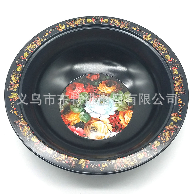 水果盘创意风格家居零食糖果婚庆结婚干果坚果盘喷漆贴花带盖果盘详情图13