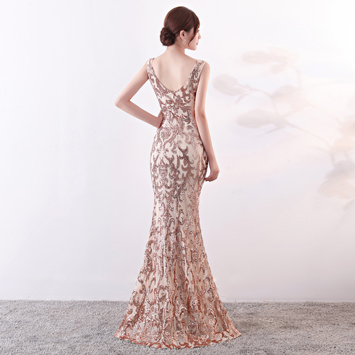 Evening dresses prom dress Vestidos de noche evening gowns embroidered sequins long fishtail dress party dress party