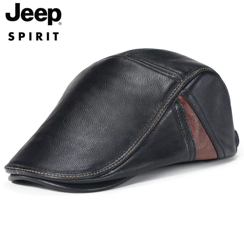 Шлепок JeepSpirit мужская кепка с козырьком кожаная шляпа OM18CD996CA0127