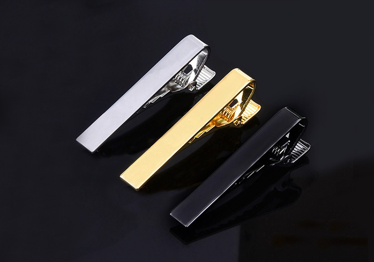 Tie Clip Copper Stainless Steel Electrophoresis Color Navy Blue Dark Blue Men's Silver Black And Golden Gift Box display picture 6