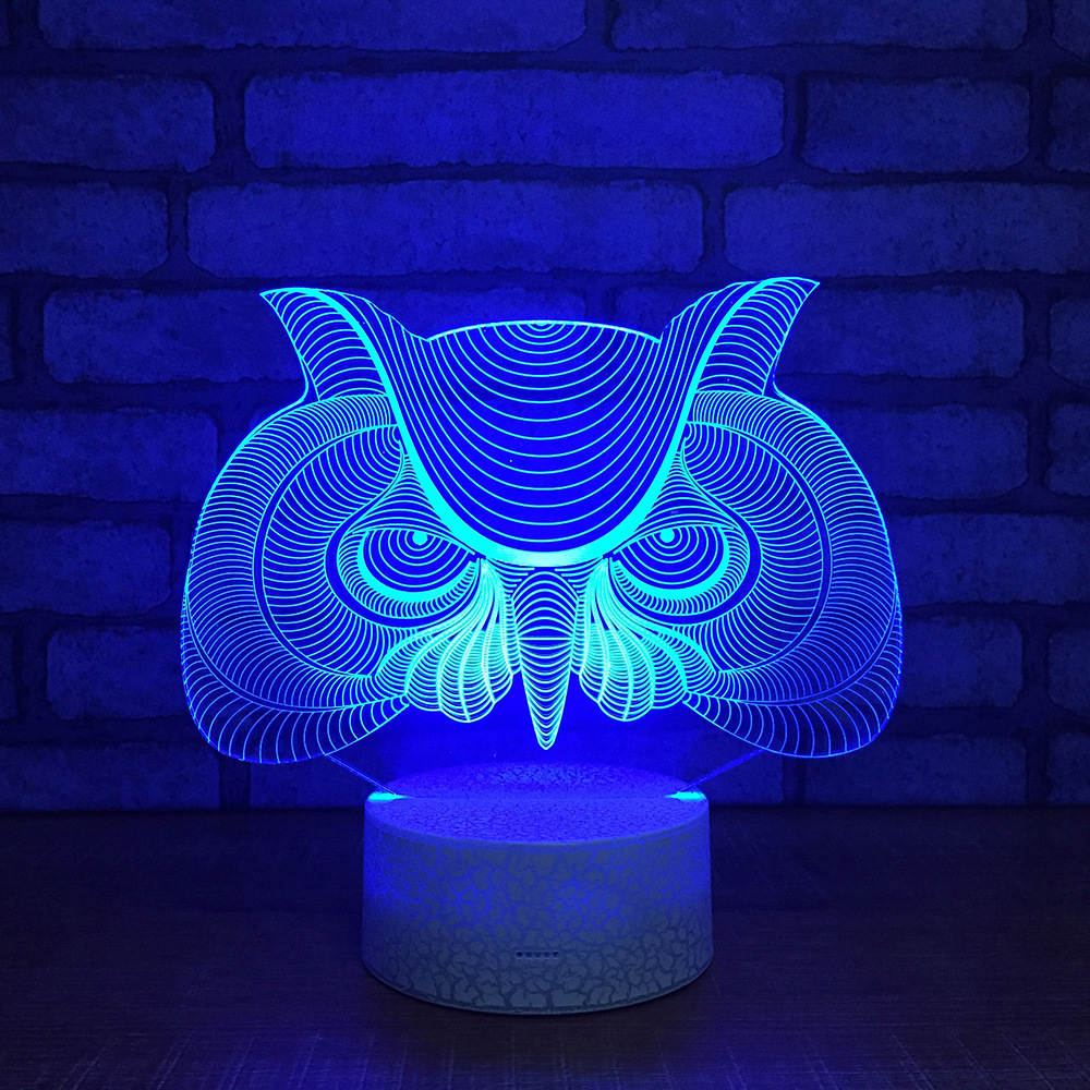亚马逊爆款 爆裂纹3D灯小夜灯台灯