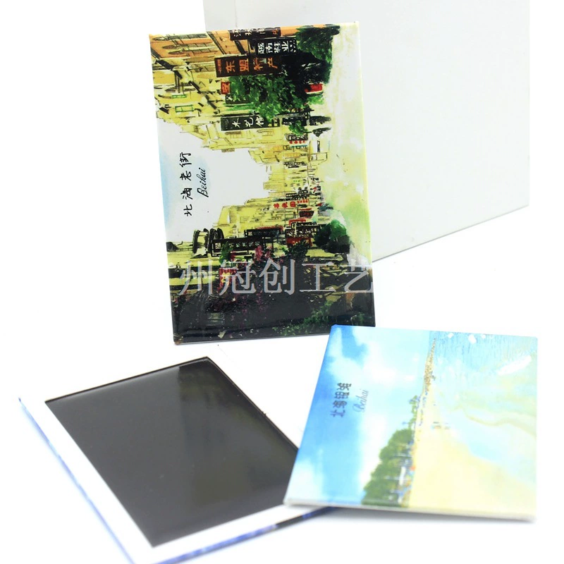 Guanchuang жести для холодильника наклейки на туристический сувенир магнитная наклейка на холодильник 53*80 мм квадратная пейзажная плитка на заказ