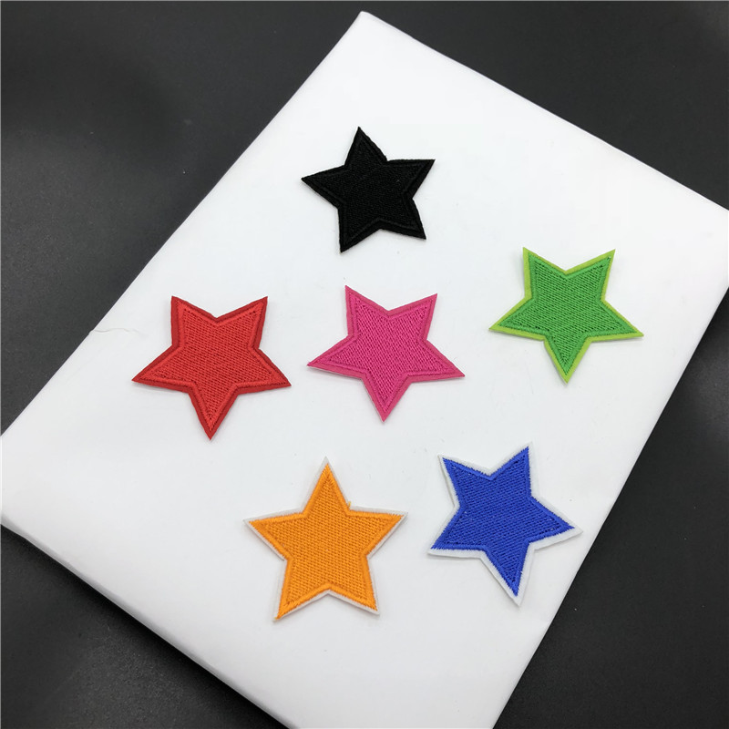 五角星多色刺绣布贴外套装饰辅料背胶补丁贴DIY帽子修饰厂家直供