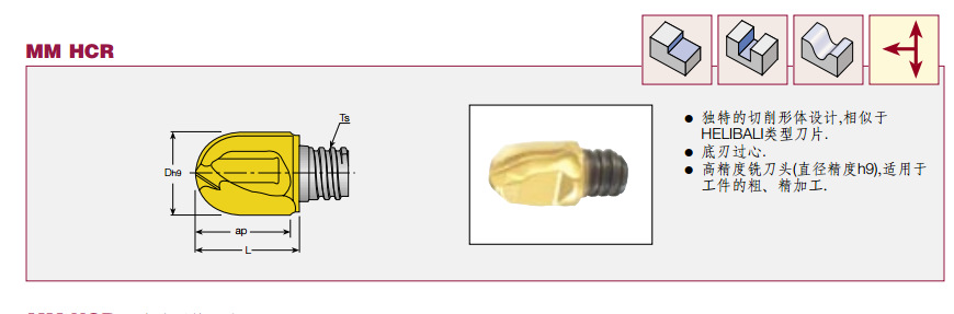 伊斯卡2齿球型铣刀片MM HCR120-2T08 IC908加工高温合金