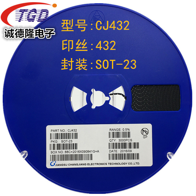 稳压电路管CJ432 TL432 丝印432 SOT-23 贴片二极管 1K=105