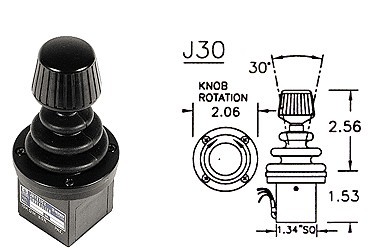 ETI SYSTEMS三轴电阻电位器式操纵杆J30-NM30-SB Triple Axis