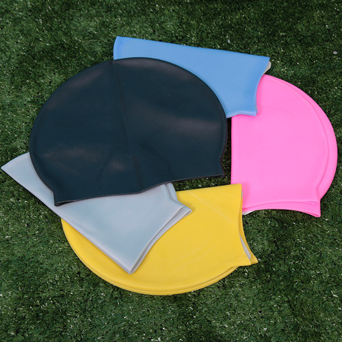 Yiwu factory direct sales solid color swimming cap high elastic silicone waterproof swimming cap unisex swimming cap wholesale
