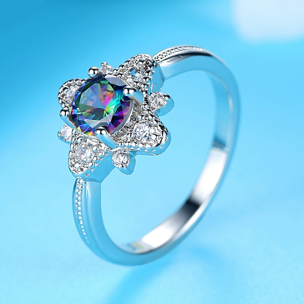 Small design zirconium, ring with stone, Amazon, for import, light luxury style, trend of season, wholesale
