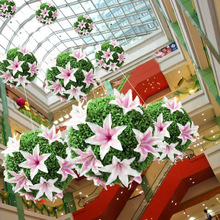 春季美陳汽車4s店展廳裝飾幼兒園店鋪花球吊飾商場中庭布置