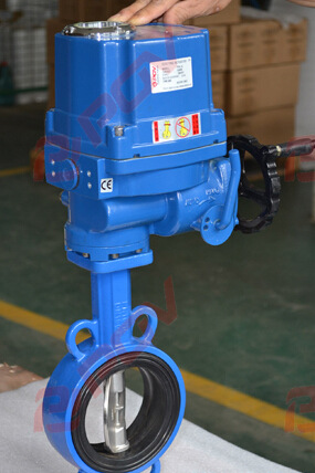 防爆电动对夹式蝶阀 防爆电动开关阀 煤气 燃气 石油电动蝶阀DN50