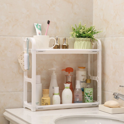 厨房置物架多功能收纳架调味架双层置物架浴室杂物整理免打孔架子