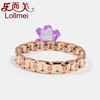 Golden magnetic bracelet for beloved stainless steel, wholesale, pink gold, European style