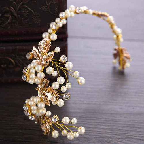 Hairpin hair clip hair accessories for women headdress Baroque gold leaf hair girdle