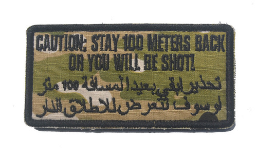 Shoot to kill within 100 meters of Taifeng. Please keep your distance from me, otherwise slap bang bang. Embroidered Velcro seal.