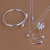 goods in stock Occident fashion Silver ornament exquisite Drop Bracelet Necklace Earrings Ring Dripping water suit