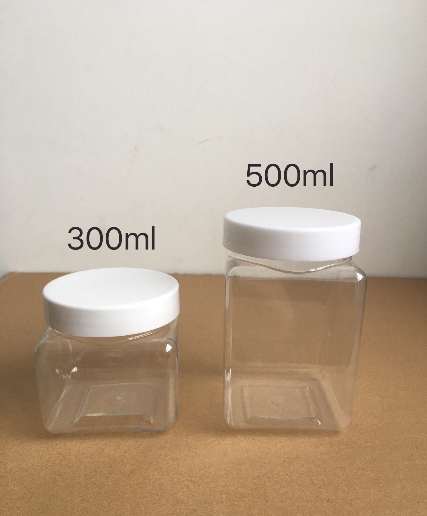 300ml 500ml塑料瓶 四方形PET透明广口瓶 黑枸杞 坚果罐(GJ7402)