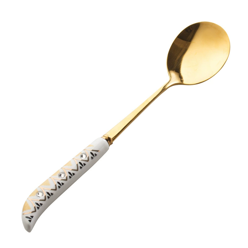 Ceramic handle stainless steel, tableware, set, spoon, Birthday gift