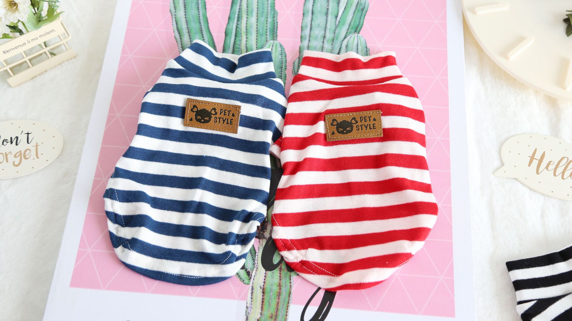 七色宽条纹打底衫