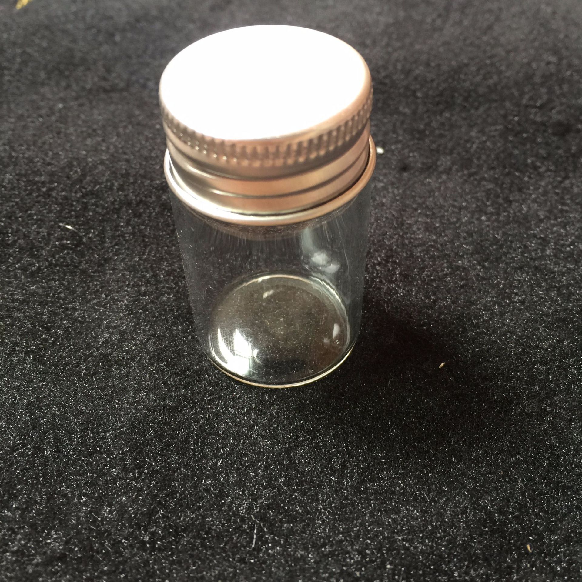 3060铝盖25ml瓶 5克装沉香烟签瓶 烟丝礼盒透明玻璃瓶保健品瓶