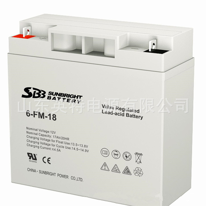 SBB圣豹蓄电池6-FM-18 12V18AH铅酸免维护蓄电池UPS/EPS医疗通讯