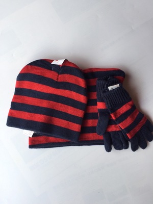 children Adidas new pattern Hat scarf glove Three-piece Suite