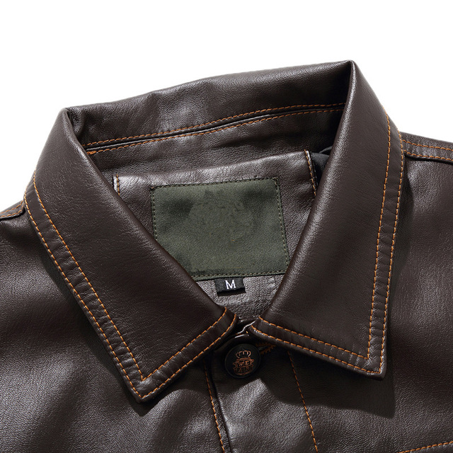 Autumn and winter PU leather washing casual men’s jacket