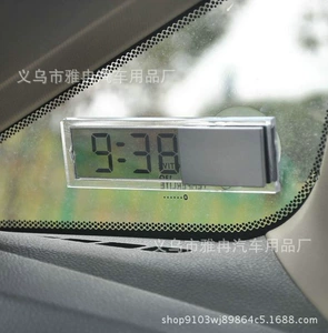 Avtomobil üçün sorucu tipli elektron termometr və saat, şəffaf LCD displey