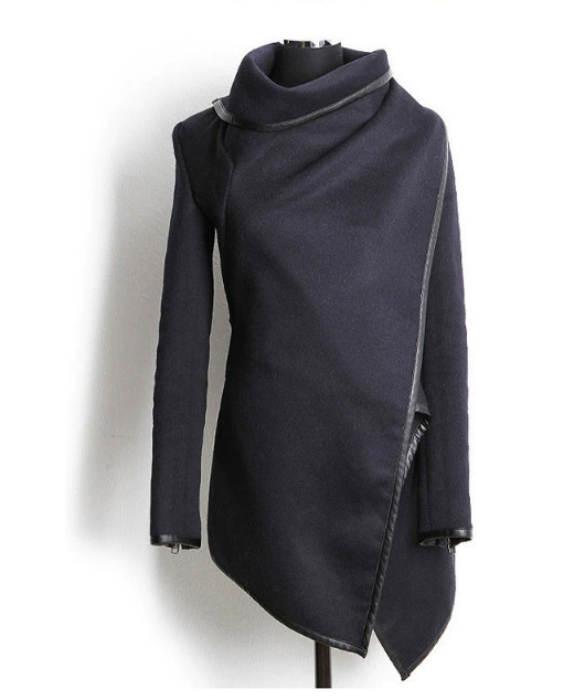Women's Autumn Long-Sleeve Trench Coat, Woolen Korean Style, Plus Size  S–3XL